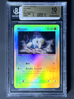 BGS PRISTINE 10 2003 Pokemon EX Dragon Nincada-Reverse Foil #67 (POP 1) - Image 1