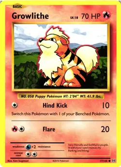 Pokemon TCG Growlithe 17/108 Common Evolutions LP - Image 1
