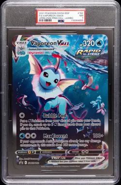 2021 POKEMON SWSH BLACK STAR PROMO #182 FULL ART/VAPOREON VMAX PSA 7 - Image 1