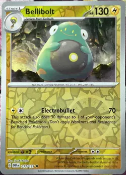 Bellibolt Reverse Holo - 077/197 - Obsidian Flames Pokemon 2023 - Image 1