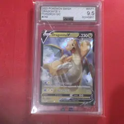 Pokemon GO Dragonite V 049/078 Ultra Rare Holo AGS 9.5 2022 - Image 1