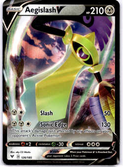Pokemon TCG Aegislash V 126/185 Vivid Voltage Holo Rare Lightly Played - Image 1