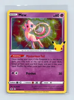 Mew 011/025 Holo Rare Celebrations Pokemon Holo Near Mint - Image 1