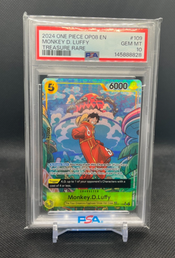 ONE PIECE MONKEY D. LUFFY 2024 OP08-TWO LEGENDS TREASURE RARE #109 PSA 10 - Image 1