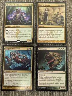 Magic The Gathering MTG 4-Card Lot Rakshasa Deathdealer Gaze of Granite Doomgape - Image 1