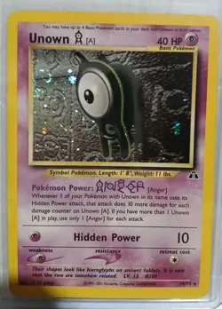 Unown [A] 14/75 Neo Discovery Holo Rare 2000 WotC Vintage Pokemon TCG Card MP - Image 1