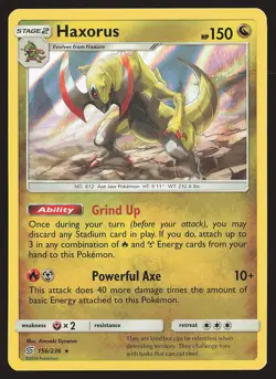 SM - Unified Minds Haxorus #156/236 Holo Rare Pokemon Card - Image 1