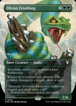 MTG Ohran Frostfang - Foil - Borderless, Moderate Play, English Commander Master - Image 1