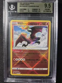 Pokemon TCG Radiant Charizard Crown Zenith 020/159 Radiant Rare Holo BGS 9.5 - Image 2