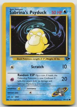 Pokemon Card Sabrina's Psyduck Common Gym Challenge 099/132 - Image 1