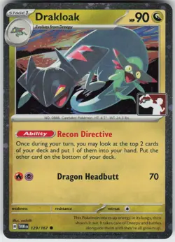 Drakloak 129/167 Common Prize Pack Series Cards Pokemon Holo Near Mint - Image 1