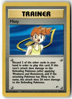 Misty ⭐ 102/132 Rare Gym Heroes 2000 Pokemon NM/LP - Image 1