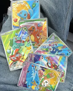 Nintendo Pokemon TCG Holo Card Lot Squirtle Charmander Popplio Litten 6 - Image 1
