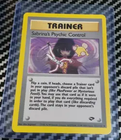 LP+ Sabrina's Psychic Control 121/132 Gym Challenge Regular WotC Pokemon 2000 - Image 1