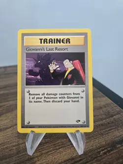 Giovanni's Last Resort 105/132 Gym Challenge Rare Pokemon Trainer Card 1999 NM - Image 1