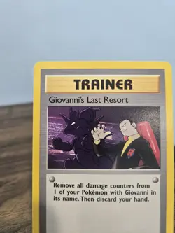 Giovanni's Last Resort 105/132 Gym Challenge Rare Pokemon Trainer Card 1999 NM - Image 3