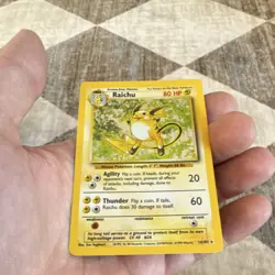 Pokemon TCG Raichu 14/102 Base Set Holo Rare Stage 1 80 HP English - Image 2