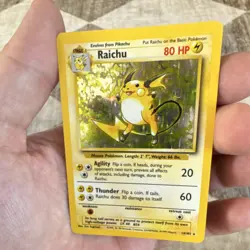 Pokemon TCG Raichu 14/102 Base Set Holo Rare Stage 1 80 HP English - Image 4