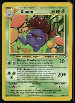 Gloom 36/111 Uncommon Neo Genesis Pokemon Near Mint - Image 1