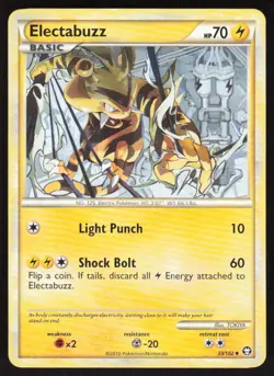 Electabuzz 33/102 Uncommon HGSS Triumphant Pokemon Lightly Played - Image 1