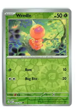 Weedle 013/165 151 REVERSE HOLO POKEMON TCG NM-LP - Image 1