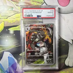 Pokemon Team Rocket’s Houndoom 100/098 Sv10 Art Rare Holo PSA 10 - Image 1