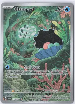 Clamperl 195/182 Pokemon TCG Destined Rivals Full Art Illustration Rare NM - Image 1