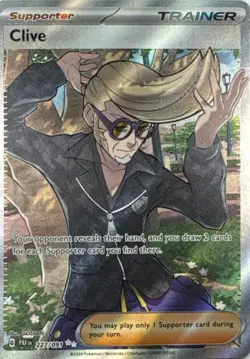 Clive 091 HOLO Ultra Rare Paldean Fates Pokemon Near Mint - Image 1