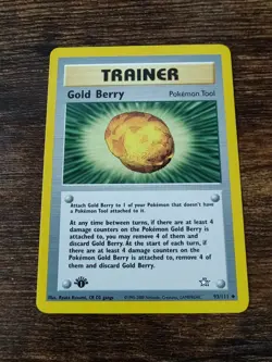 Pokemon Neo Genesis 1st Edition Gold Berry 93/111 Non Holo NM-MINT - Image 1