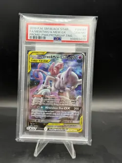 2019 POKEMON SM BLACK STAR PROMO #SM191 FULL ART/MEWTWO & MEW GX PSA 10 - Image 3