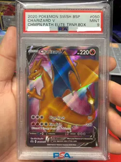 2020 Pokemon Charizard SWSH BSP V CHMPN. Path Elite TRNR.Box #050 PSA 9 Mint - Image 1