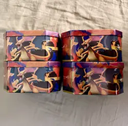 Pokemon TCG Mega Charizard Ex X & Y Tins x4 🔥FACTORY PRISTINE 🚀 FREE SHIPPING - Image 2