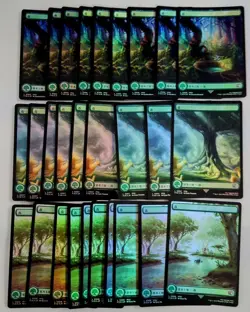 Mtg Final Fantasy Basic Land - Forestfoil 28 Pieces Set - Image 1