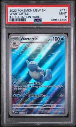 2023 POKEMON MEW EN-151 ILLUSTRATION RARE #171 WARTORTLE PSA 9 - Image 1