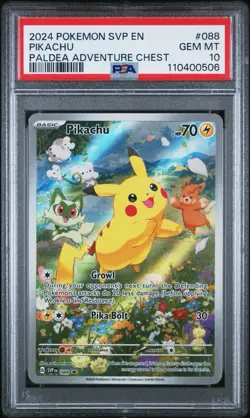 2024 POKEMON PALDEA ADVENTURE CHEST PIKACHU 088 PROMO PSA 10 GEM MINT ENGLISH - Image 1