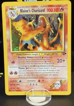 Pokemon Blaine's Charizard Gym Challenge Holo Card 2/132 NM Condition - Image 1