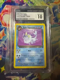 2000 Pokemon Team Rocket Dark Vaporeon 45/82 CGC GEM MINT 10 - Image 1