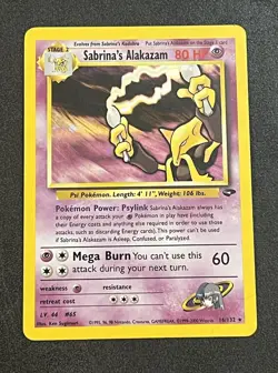 2000 SABRINA'S ALAKAZAM 16/132 GYM CHALLENGE HOLO RARE POKEMON TCG HP - Image 1