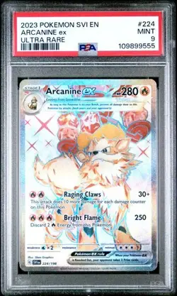 2023 POKEMON SVI EN-SCARLET & VIOLET #224/198 ARCANINE ex ULTRA RARE PSA 9 - Image 1