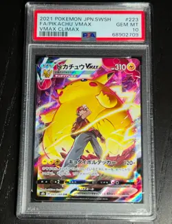 PSA 10 Pikachu VMAX #223 Pokemon Sword & Shield VMAX Climax Japanese 2021 - Image 1