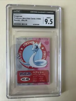 Dragonair Pokemon Min Kids Cards 1998 Bandai No. 48 CGC 9.5 Low Low Pop - Image 1