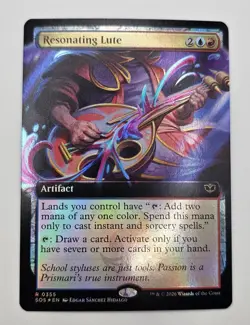 Wizards Magic The Gathering Resonating Lute Artifact Foil Rare 2UR 0355 EN - Image 1