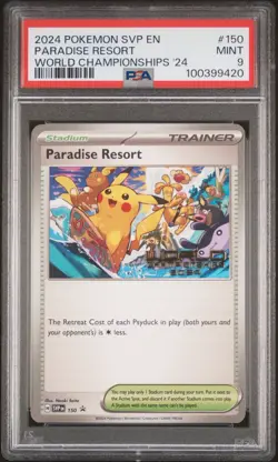 Pokemon TCG Paradise Resort SVP #150 English 2024 World Championships PSA 9 - Image 1