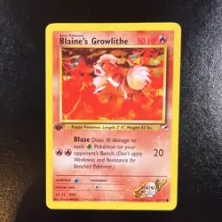 Pokemon Blaine's Growlithe 62/132 Gym Heroes Common Basic MP - Image 1