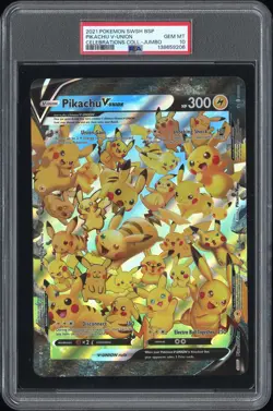 2021 POKEMON SWSH BLACK STAR PROMO PIKACHU V-UNION PSA 10 - Image 1