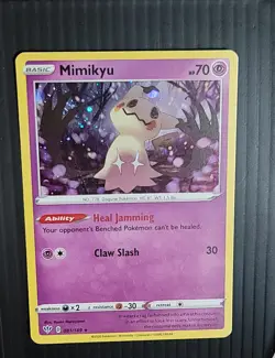 Pokemon Sword & Shield SWSH Mimikyu Cosmos Holofoil 081/189 HD GALAXY SWIRL 🍥 - Image 1