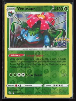 Venusaur 003/078 Reverse Holo Pokemon GO Holo Rare NM - Image 1