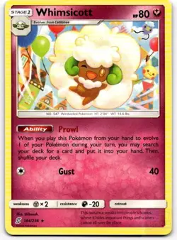 Whimsicott 144/236 Rare Unified Minds Pokemon Near Mint - Image 1