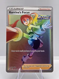 Korrina's Focus 174/163 Rainbow Rare Battle Styles Pokemon NM - Image 1
