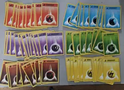 Pokemon 1999 Shadowless Energy Set - Fire Lightning Fighting Grass Water Psychic - Image 2